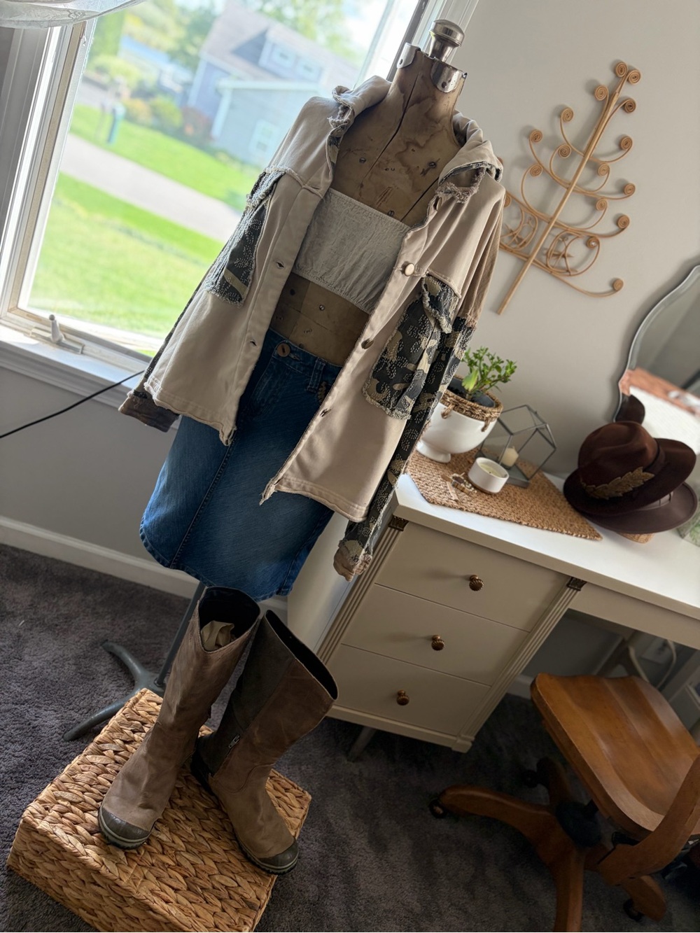 Oli & Hali oversized Hooded Utility Jacket with Camo Patchwork